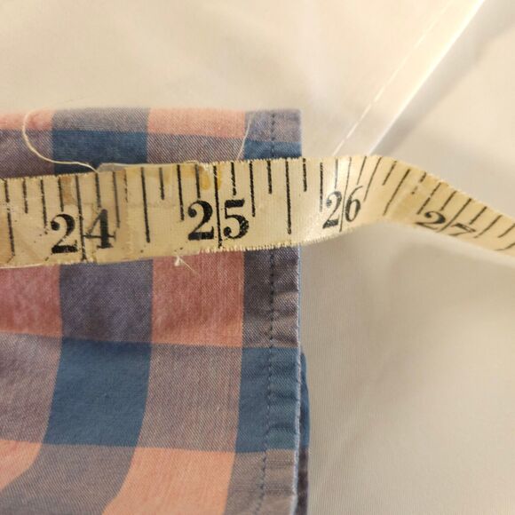 J Crew Men XL Pink Blue Plaid Flex Washed Long Sleeve Button Up Down Shirt - Picture 6 of 7